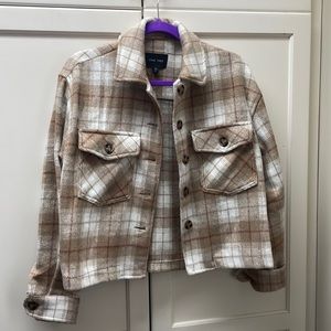 NWT Cropped Flannel Shacket